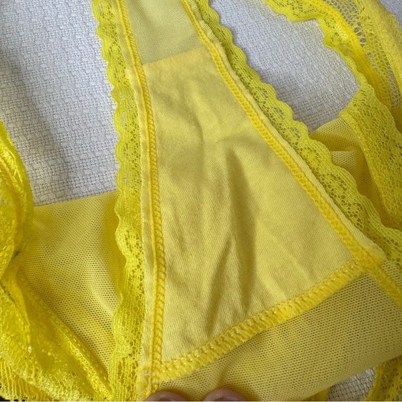 Splendies Yellow Lace Thong Panties Size 4X (See notes) NWT - Picture 8 of 9